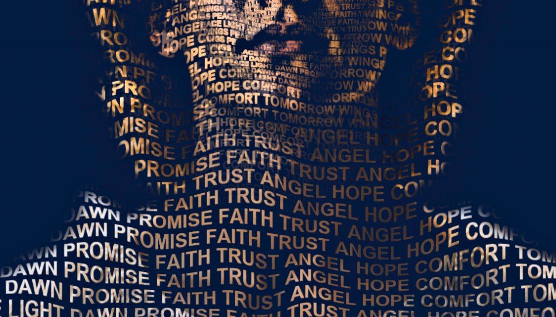 Close-up of the words