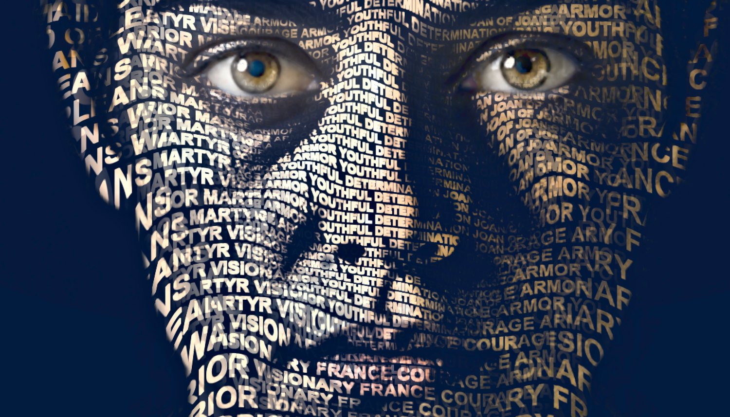 Close-up of the words