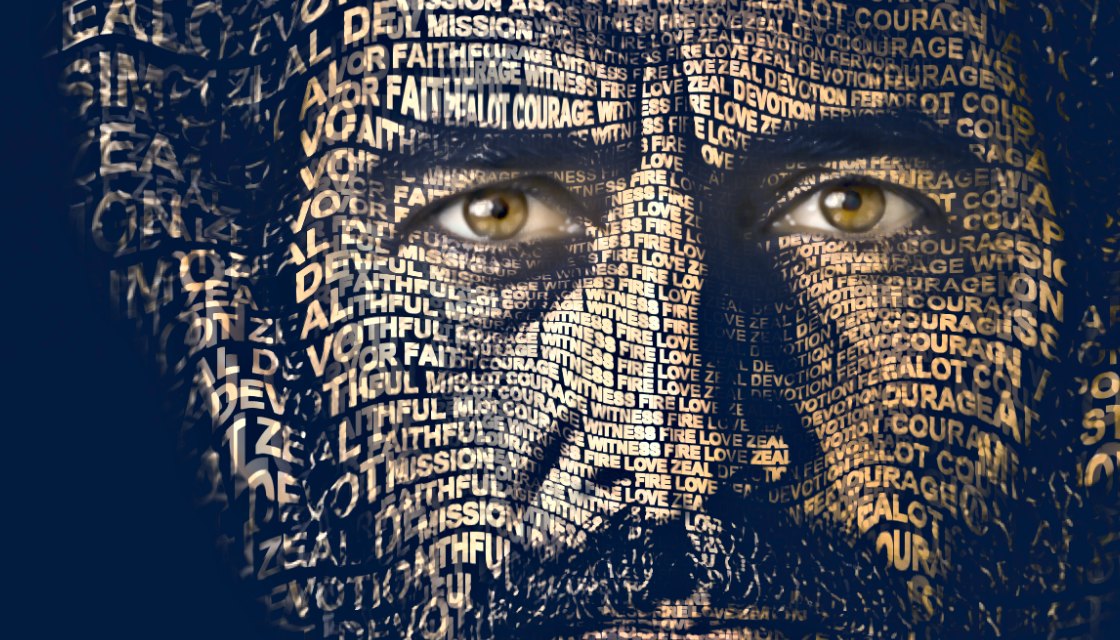 Close-up of the words
